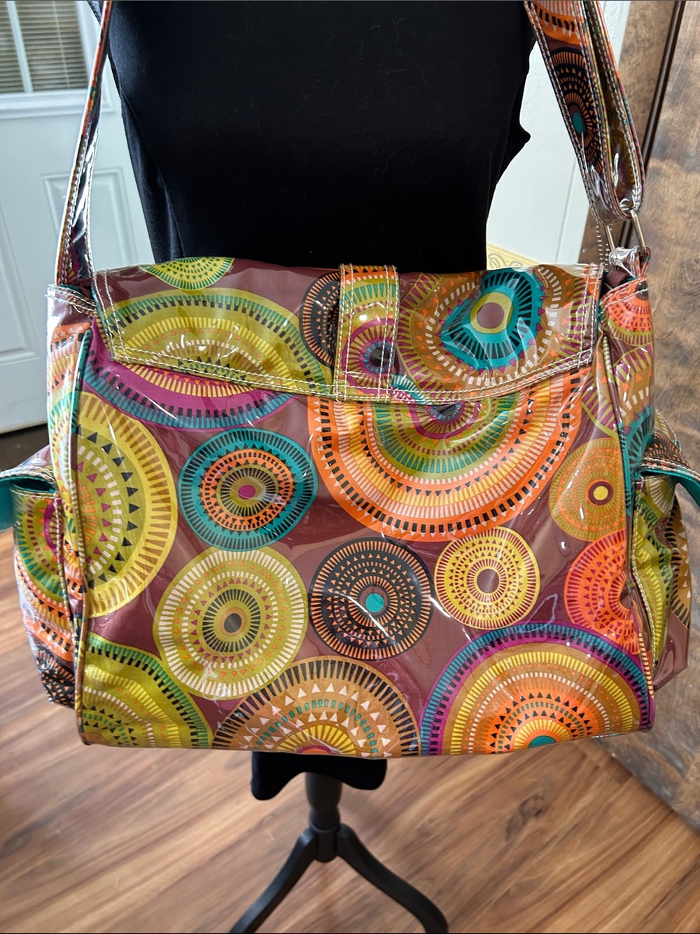 Kalemcom New Orleans Colorful Circle Print Diaper Bag with pouch - Multicolor - Picture 5 of 14